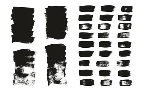 Flat Calligraphy Paint Brush Regular Short Background &amp; Straight Lines Mix Stock Illustration