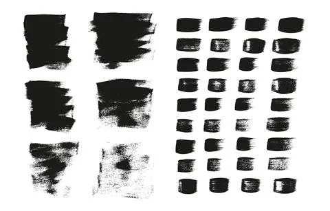 Flat Calligraphy Paint Brush Regular Short Background &amp; Straight Lines Mix Stock Illustration