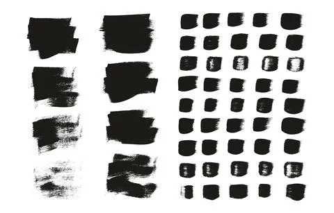 Flat Calligraphy Paint Brush Regular Short Background &amp; Straight Lines Mix Stock Illustration