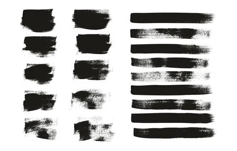 Flat Calligraphy Paint Brush Regular Short Background &amp; Straight Lines Mix Stock-Illustration