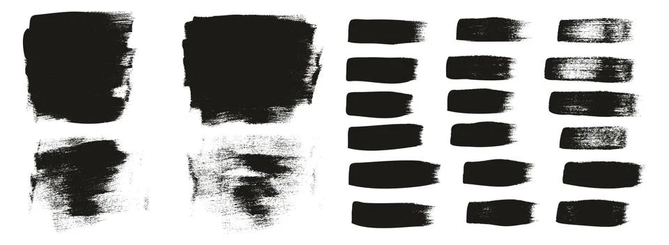Flat Calligraphy Paint Brush Regular Short Background &amp; Straight Lines Mix Stock Illustration