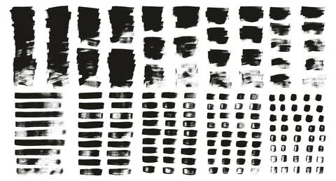 Flat Calligraphy Paint Brush Regular Short Background &amp; Straight Lines Mix Illustrazione stock