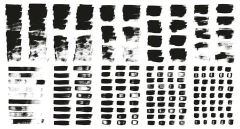 Flat Calligraphy Paint Brush Regular Short Background &amp; Straight Lines Mix Stock Illustration