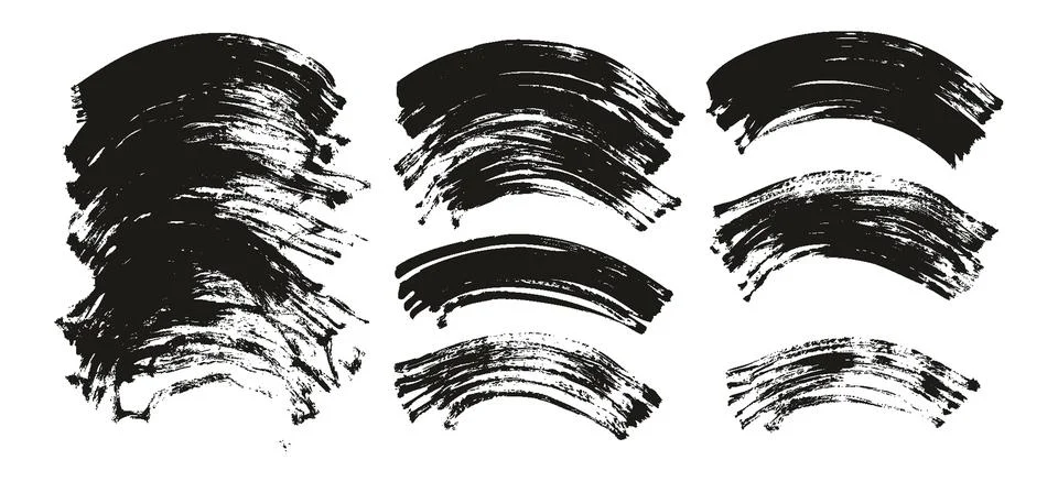 Flat Calligraphy Paint Brush Regular Short Background High Detail Abstract Illustrazione stock