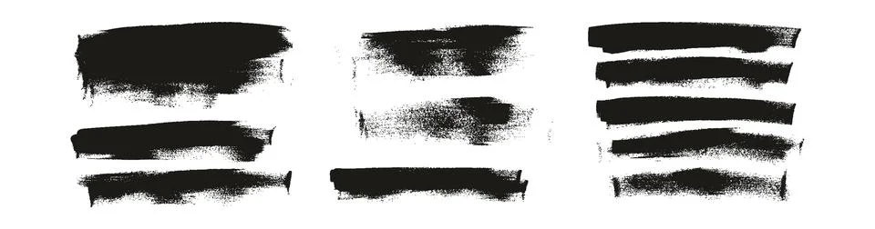 Flat Calligraphy Paint Brush Regular Long Background High Detail MEGA Set Illustrazione stock