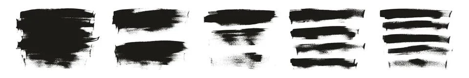 Flat Calligraphy Paint Brush Regular Long Background High Detail MEGA Set Stock Illustration