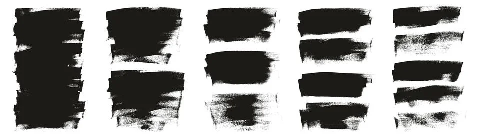 Flat Calligraphy Paint Brush Regular Long Background High Detail MEGA Set Stock Illustration