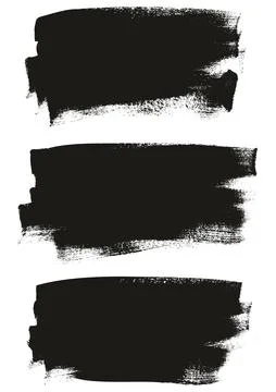 Flat Calligraphy Paint Brush Regular Long Background High Detail MEGA Set Stock Illustration