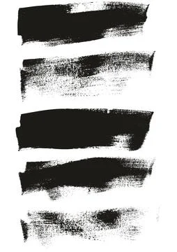 Flat Calligraphy Paint Brush Regular Long Background High Detail MEGA Set Stock Illustration
