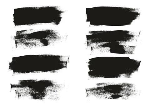 Flat Calligraphy Paint Brush Regular Long Background High Detail MEGA Set Stock Illustration