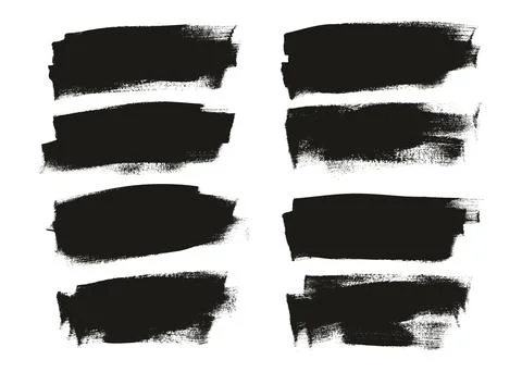 Flat Calligraphy Paint Brush Regular Long Background High Detail MEGA Set Stock Illustration