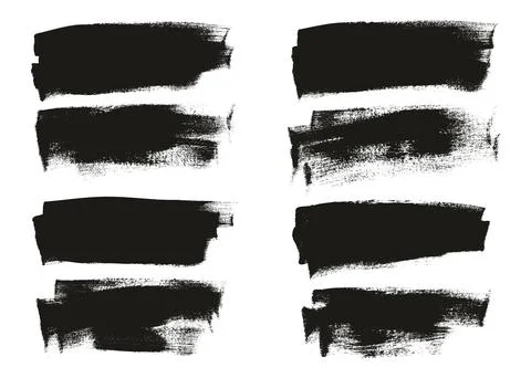 Flat Calligraphy Paint Brush Regular Long Background High Detail MEGA Set Stock Illustration