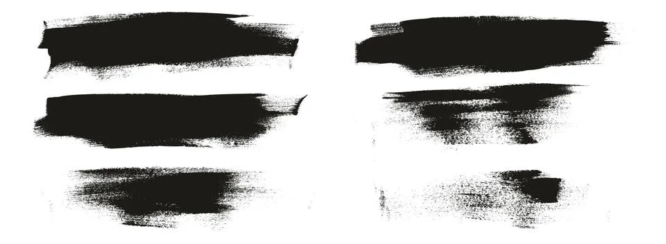 Flat Calligraphy Paint Brush Regular Long Background Hand Drawn MEGA Set Stock Illustration