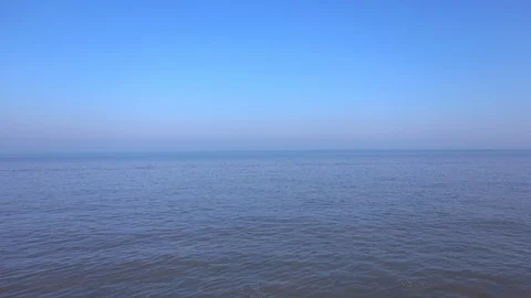 Flat calm ocean view Stock Footage 115845268