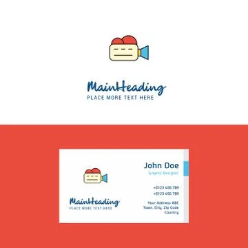 Flat Camcoder Logo and Visiting Card Template. Busienss Concept Logo Design Stock Illustration