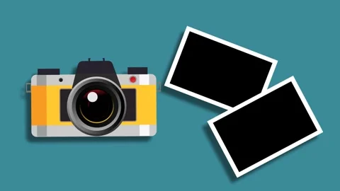 Flat Camera and two photo animation 4K video Видео 265533661