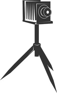 Flat camera icon on the tripod. Vector illustration. Stock-Illustration