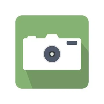 Flat camera icon vector on color background Stock Illustration