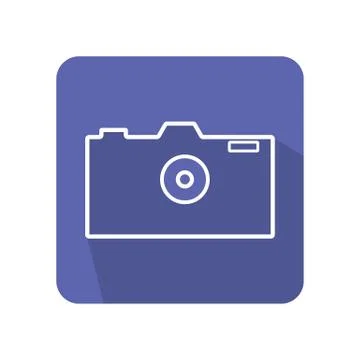 Flat camera icon vector on color background Stock Illustration