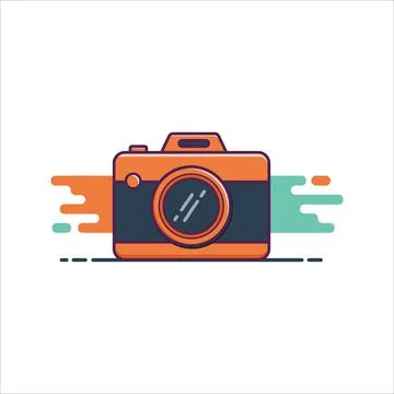 Flat Camera illustration, Flat Camera Design Vector Art, Flat Art Camera Stock Illustration