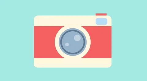 Flat Camera Illustration. Stock Illustration