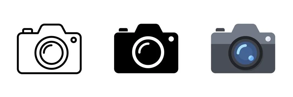 Flat camera photography icon vector 스톡 일러스트