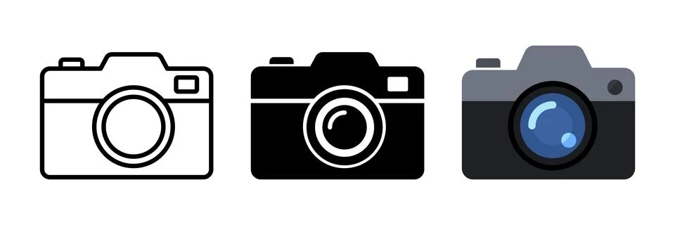 Flat camera photography icon vector 스톡 일러스트