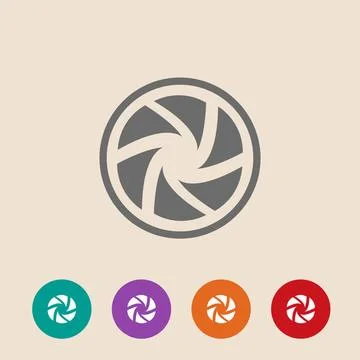 Flat camera shutter icon Flat camera shutter icon on background Copyright:... Stock Photos