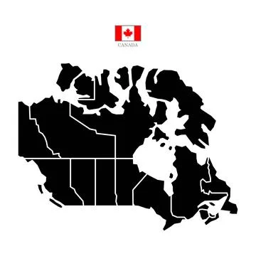 Flat Canada map with division to region Ilustración de archivo