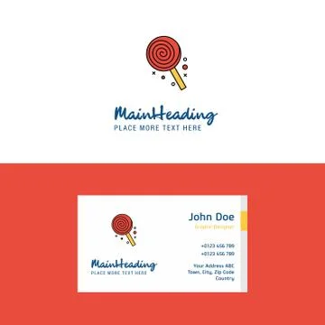 Flat Candy  Logo and Visiting Card Template. Busienss Concept Logo Design Stock Illustration