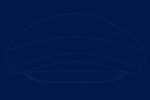 Flat cap illustration drawn outline isolated vector Stock Illustration