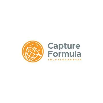 Flat Capture Formula Glass formula logo design Stock Illustration