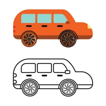 Flat car icon symbol vector Illustration. Stock Illustration