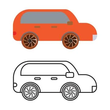 Flat car icon symbol vector Illustration. Stock Illustration