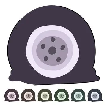 Flat car tire wheel indicating problem and repair graphic Stock Illustration