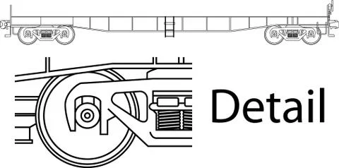 Flat car wagon Stock Illustration