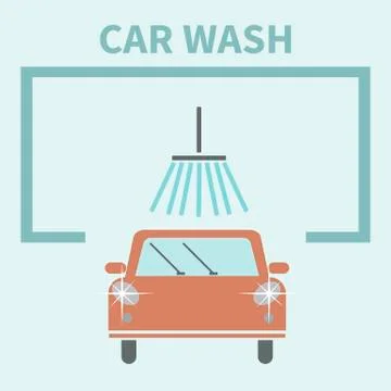Flat Car wash icon Stock Illustration