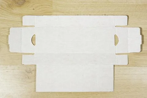 Flat Cardboard Box Template Packaging Mockup Die-Cut Box Layout for Design and P Stock Photos