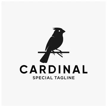 Flat cardinal bird logo design Stock Illustration
