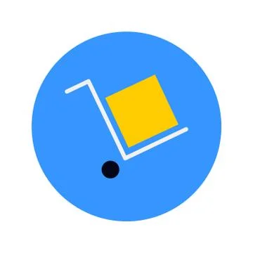 Flat Cargo Cart Circle Icon Stock-Illustration
