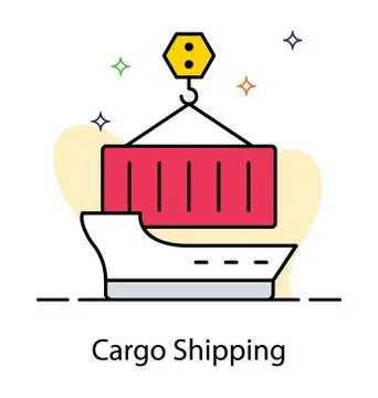 Flat cargo ship icon design Stock Illustration