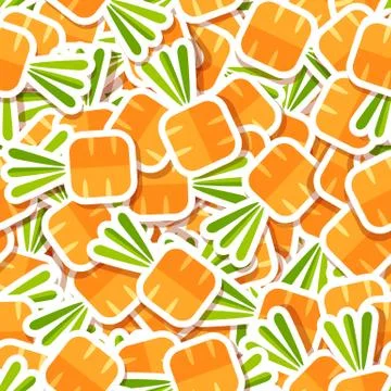 Flat carrot vegetable patch seamless pattern Illustrazione stock