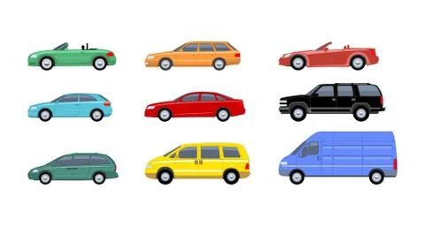Flat cars set. Stock Illustration