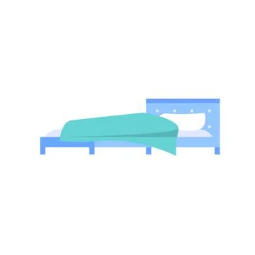 Flat cartoon bed,room interior elements for home life comfort vector Stock Illustration