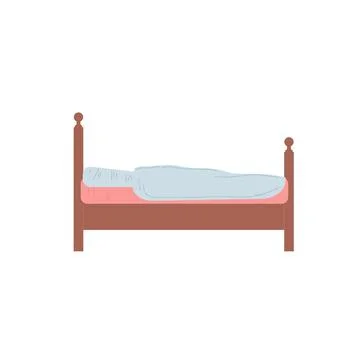 Flat cartoon bed,room interior elements for home life comfort vector Stock Illustration