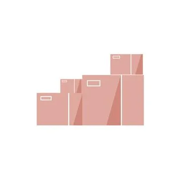 Flat cartoon boxes,items storage and transportation vector illustration concept Illustrazione stock