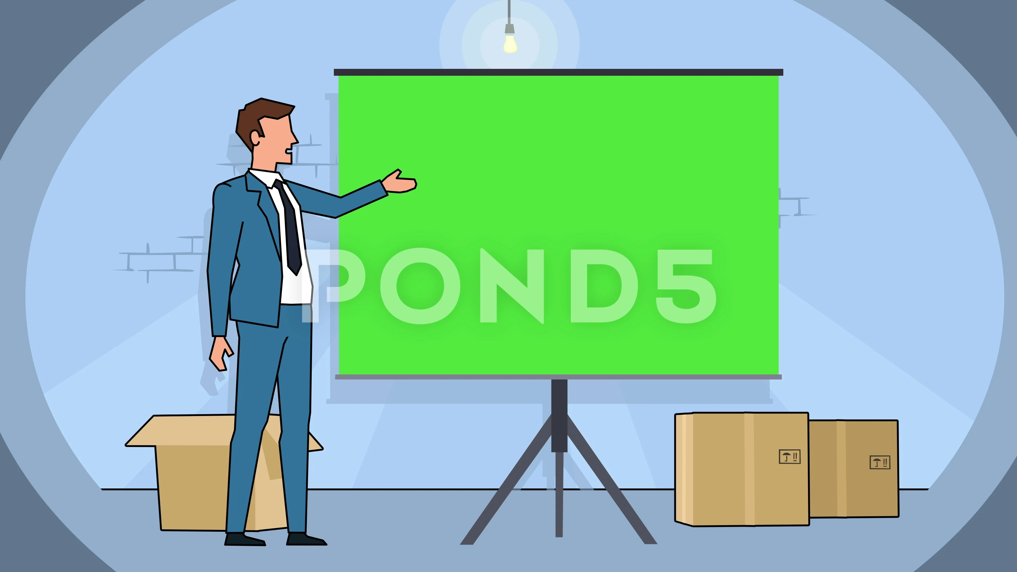 Flat cartoon businessman character speak... | Stock Video | Pond5
