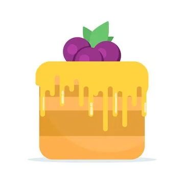 Flat cartoon cake dessert vector Stockillustratie