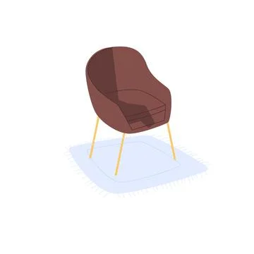 Flat cartoon chair,room interior elements for home life comfort vector Stock Illustration