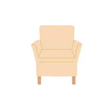 Flat cartoon chair,room interior elements for home life comfort vector 스톡 일러스트